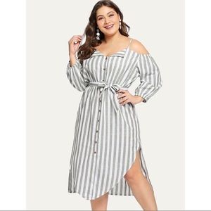 Grey Striped Dress